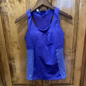 Athleta Tank Top Blue Space Dye Athletic‎ Racerback Womens Size Small Stretch